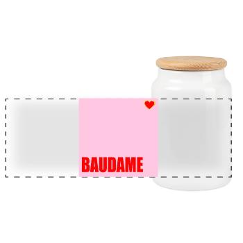 MAÎTRE D’OUVRAGE BAUDAME HAUSBAU HERZ - Boîte à biscuits avec couvercle en bois - blanc - Devant