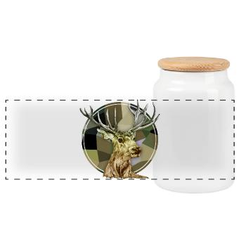 Cerf - Boîte à biscuits avec couvercle en bois - blanc - Devant