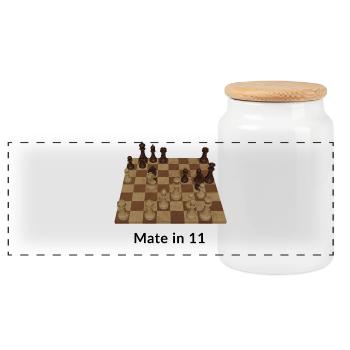 Mate in 11 moves - Panoramic Cookie Jar with Wooden Lid - white - Front