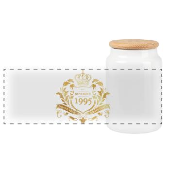 30th Birthday Semper Verum - Established 11/1995 - Panoramic Cookie Jar with Wooden Lid - white - Front