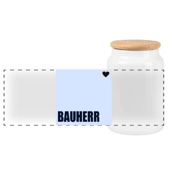 HOUSE CONSTRUCTION BUILDER HERZ - Panoramic Cookie Jar with Wooden Lid - white - Front