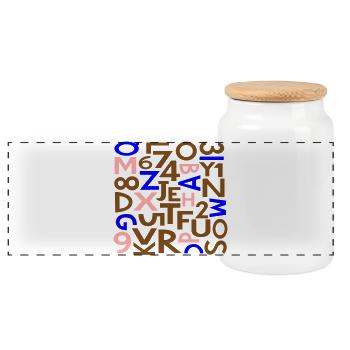 Zahlen & Buchstaben von Cean - Panorama Keksdose mit Holzdeckel - Weiß - Vorne
