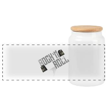 Rock It Folk Fusion - Panoramic Cookie Jar with Wooden Lid - white - Front