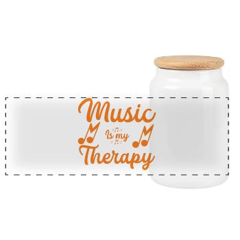 La musique est mon fil de fer - Boîte à biscuits avec couvercle en bois - blanc - Devant