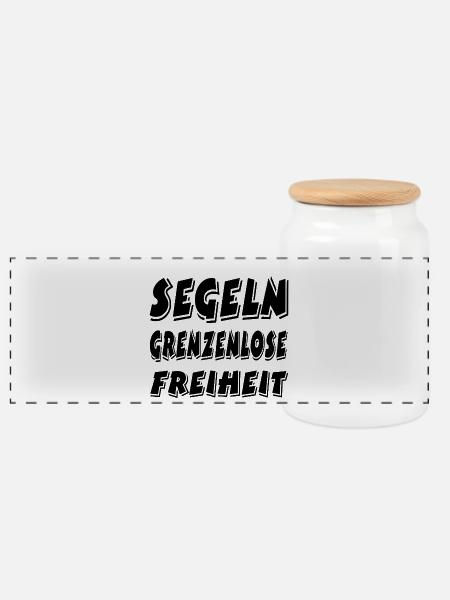 Segeln - Panorama Keksdose mit Holzdeckel - Weiß