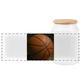 Sport Basketball - Boîte à biscuits avec couvercle en bois - blanc - Devant