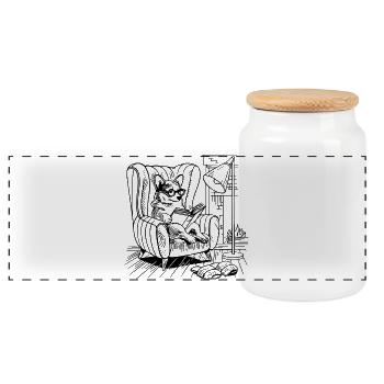 Lecture Corgi chien Vintage Bookish Shirt - Boîte à biscuits avec couvercle en bois - blanc - Devant
