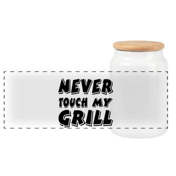 Griller - Boîte à biscuits avec couvercle en bois - blanc - Devant