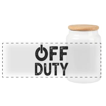 OFF DUTY Heure de fermeture Je ne suis pas en service - Boîte à biscuits avec couvercle en bois - blanc - Devant