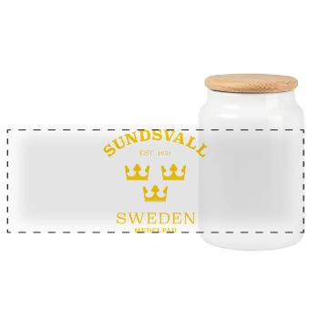 Sundsvall, Suède, Schweden - Boîte à biscuits avec couvercle en bois - blanc - Devant