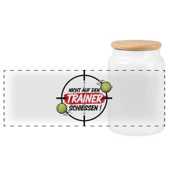 Tennis Trainer Chemise Sweat à capuche - Boîte à biscuits avec couvercle en bois - blanc - Devant