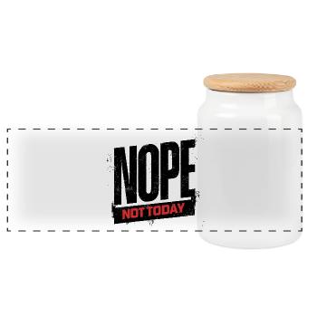 Not Today Bold Typography - Panorama Keksdose mit Holzdeckel - Weiß - Vorne