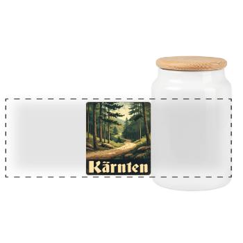 Sentier forestier de Carinthie - Boîte à biscuits avec couvercle en bois - blanc - Devant