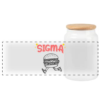 Sigma Burger Sprint - Panorama Keksdose mit Holzdeckel - Weiß - Vorne