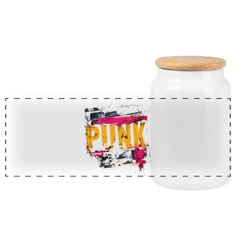 Punk rock - Panoramic Cookie Jar with Wooden Lid - white - Front
