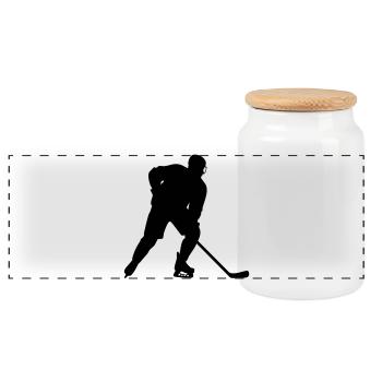 Hockey - Panoramic Cookie Jar with Wooden Lid - white - Front