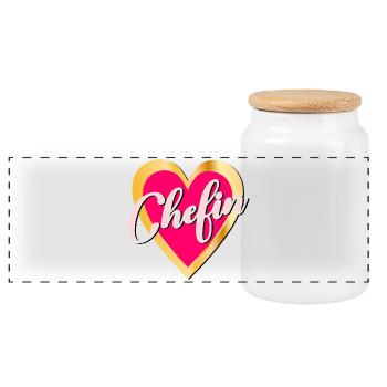 PATRON SUPERVISEUR - Boîte à biscuits avec couvercle en bois - blanc - Devant