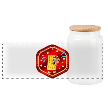 CHRISTMAS SANTA CLAUS EATING PASTA - Panoramic Cookie Jar with Wooden Lid - white - Front