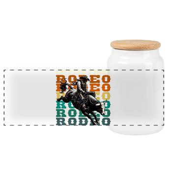 Pas mon premier rodeo vintage cowboy - Boîte à biscuits avec couvercle en bois - blanc - Devant