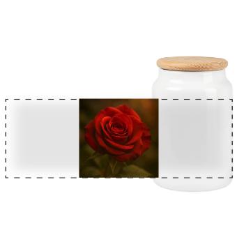 Nature - Fleurs - Rose - Boîte à biscuits avec couvercle en bois - blanc - Devant