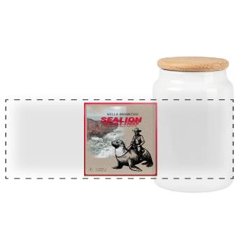 SEALION Rider - Boîte à biscuits avec couvercle en bois - blanc - Devant