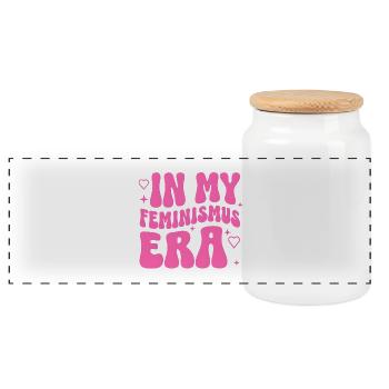 Féminisme Cadeau Girl Power Égalité - Boîte à biscuits avec couvercle en bois - blanc - Devant