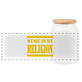 Music Is My Religion - Special edition - Panoramic Cookie Jar with Wooden Lid - white - Front