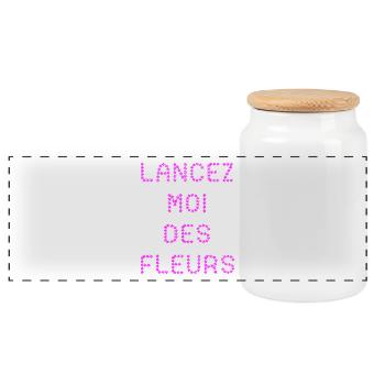 LANCEZ-MOI DES FLEURS ! - Boîte à biscuits avec couvercle en bois - blanc - Devant