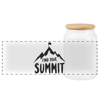 Find your summit - Panoramic Cookie Jar with Wooden Lid - white - Front