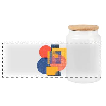 Formes géométriques rétro — Art abstrait audacieux - Boîte à biscuits avec couvercle en bois - blanc - Devant