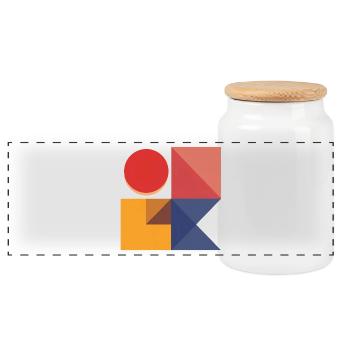 Kühne geometrische Formen — Modernes abstraktes Design - Panorama Keksdose mit Holzdeckel - Weiß - Vorne