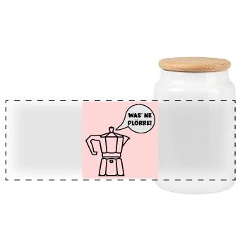 COFFEE SAYINGS FUNNY ESPRESSO - Panoramic Cookie Jar with Wooden Lid - white - Front