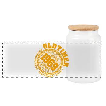 Papy 1969 - Boîte à biscuits avec couvercle en bois - blanc - Devant