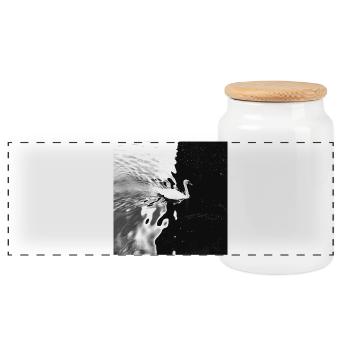 De la lumière aux ténèbres - Boîte à biscuits avec couvercle en bois - blanc - Devant