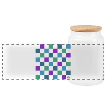 Échiquier - Design réalisé par Belly Buitton - Boîte à biscuits avec couvercle en bois - blanc - Devant