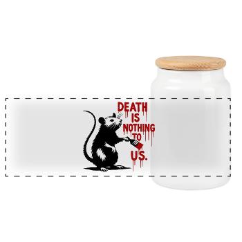 Rat avec du sang écrivant message de mort - Boîte à biscuits avec couvercle en bois - blanc - Devant