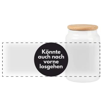 Could also go forward - Panoramic Cookie Jar with Wooden Lid - white - Front