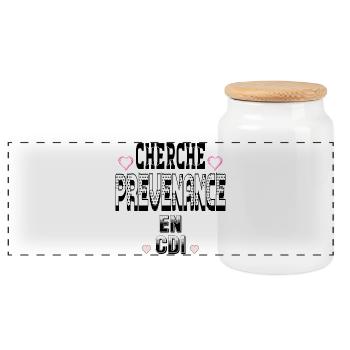 Cherche Prévenance en CDI - Boîte à biscuits avec couvercle en bois - blanc - Devant