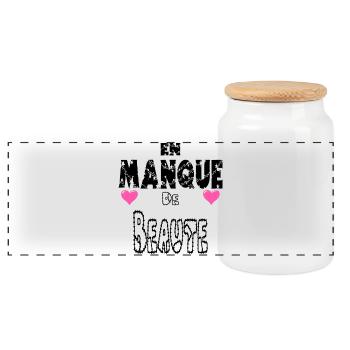 En Manque de Beauté - Boîte à biscuits avec couvercle en bois - blanc - Devant