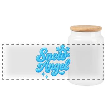 Angle de neige / Y2K Statement Design - Boîte à biscuits avec couvercle en bois - blanc - Devant