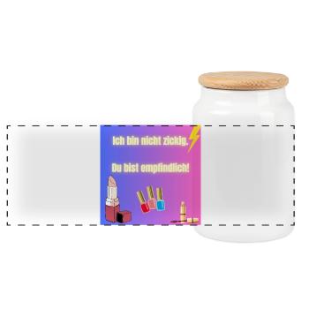 Lustiges Sprüche Shirt - Panorama Keksdose mit Holzdeckel - Weiß - Vorne