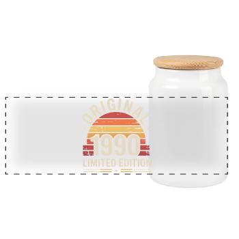 Retro Sunset 1990 Limited Edition - Boîte à biscuits avec couvercle en bois - blanc - Devant