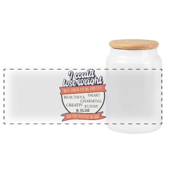 Je pourrais perdre du poids, mais ce serait injuste - Boîte à biscuits avec couvercle en bois - blanc - Devant