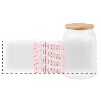 BRIDESMAID WEDDING WAVE - Panoramic Cookie Jar with Wooden Lid - white - Front