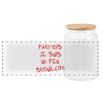SOMETIMES I'M A BIT MESSY! - Panoramic Cookie Jar with Wooden Lid - white - Front