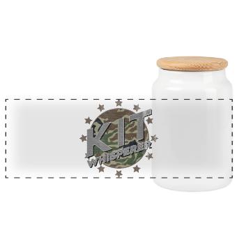 Maßstabsgetreuer Modellbausatz Flüsterer Camo Sterne - Panorama Keksdose mit Holzdeckel - Weiß - Vorne