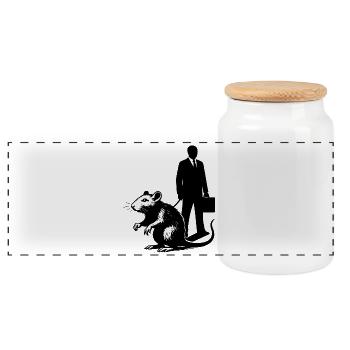 Rat as a pet - Panoramic Cookie Jar with Wooden Lid - white - Front