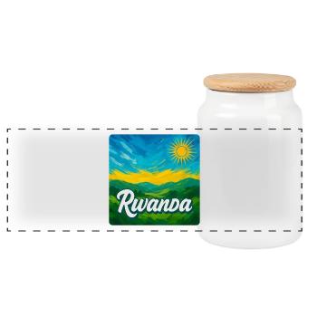 Ruanda – Die grüne Schönheit Afrikas - Panorama Keksdose mit Holzdeckel - Weiß - Vorne