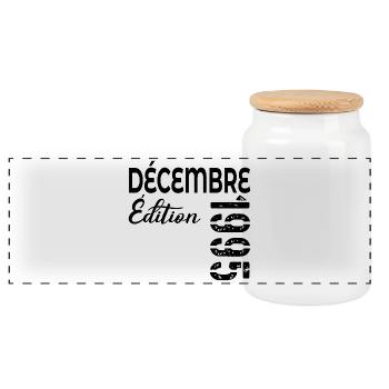Joyeaux Anniversaire Décembre 1995 - Boîte à biscuits avec couvercle en bois - blanc - Devant