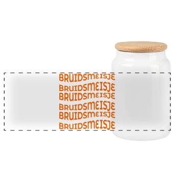 BRUIDSMEISJE BRUID - Panorama Keksdose mit Holzdeckel - Weiß - Vorne
